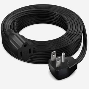 Maximm Extension Cord Heavy Duty (50 Feet) Flat Wire 3-Prong Flat Plug, 14 AWG Power Cord - UL Certified, Black, Ideal for Home and Office Use, Appliances, Electronics, Power Tools
